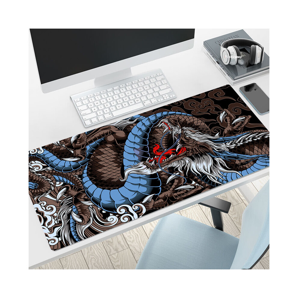 (A- 550X1000x3mm) Dragon Change Mouse Pads Gaming Mousepad Gamer Mouse Mat Keyboard Mats Desk Pad Mousepads Xxl 90X40cm For Computer Orange/White 4855358007425