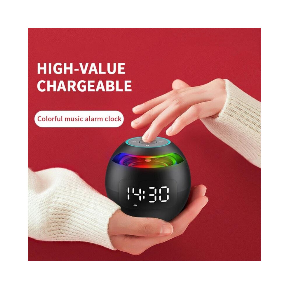 (A-) 2500Mah Alarm Clock Subwoofer High Sound Quality Bluetooth Speaker Long Standby Wireless Speaker Loudspeaker White 4855059759685