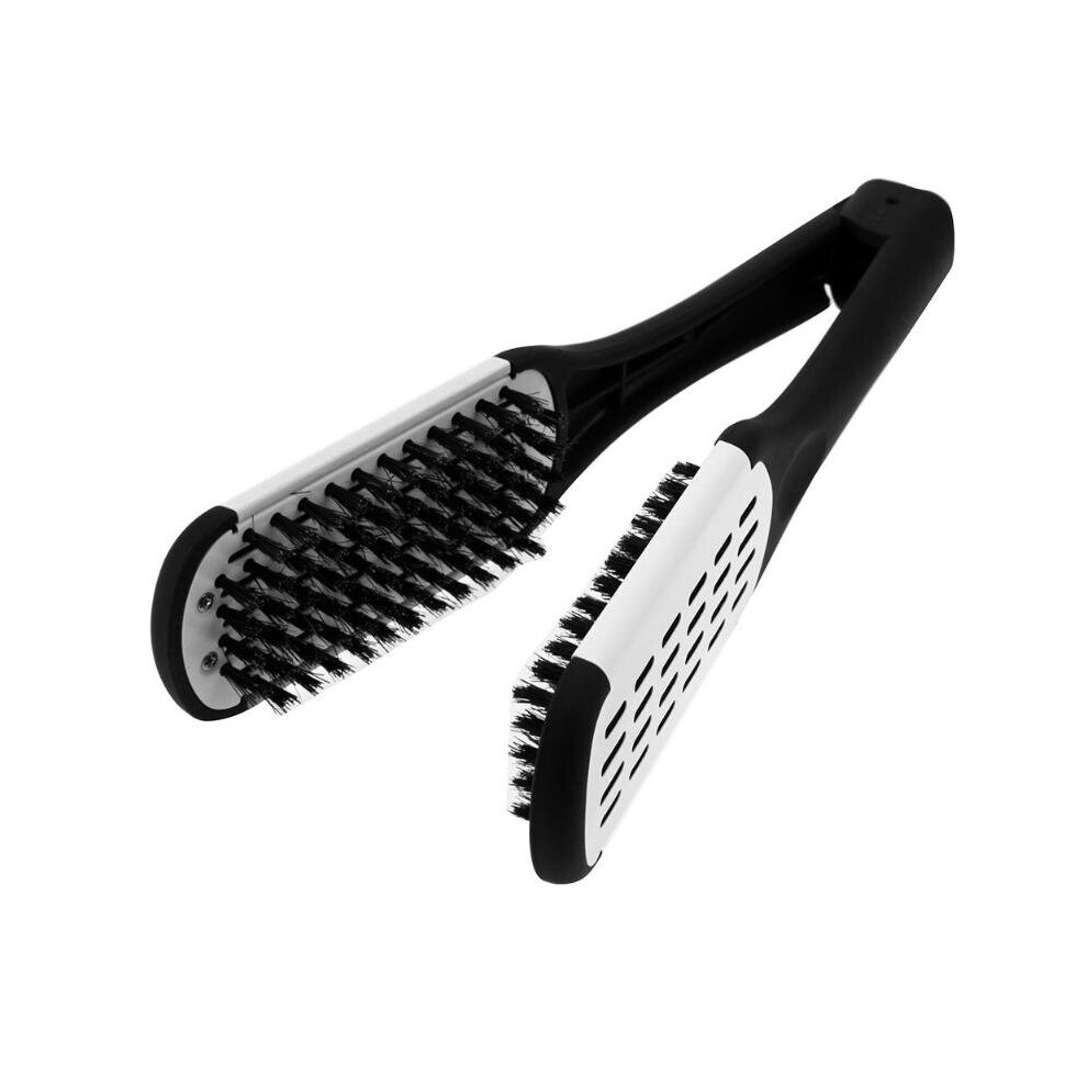 Dechoicelife Unisex Not,Specified Professional Hair Straightener Hairdressing Brush Clamp Natural Ceramic Plywood Straightening Comb Fibre Styling Hair Care Tools