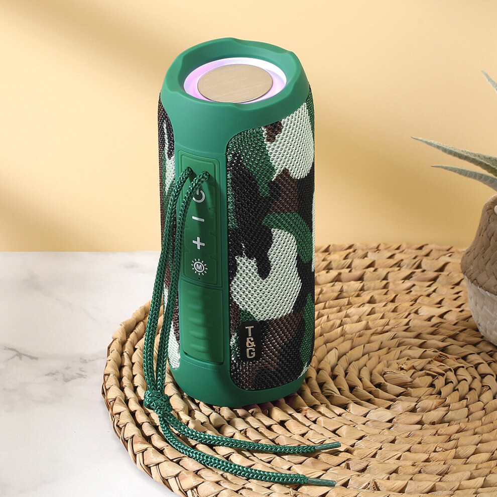 (A- Camouflage) Bluetooth-Compatible Speaker Colorful Stereo Speakers Portable Subwoofer Wireless Soundbar Outdoor Bass Boombox U Fm Radio Light 4855059756783