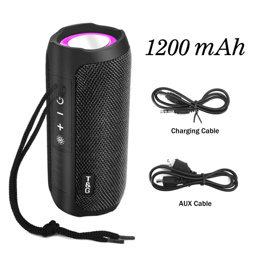 (A-) Bluetooth-Compatible Speaker Colorful Stereo Speakers Portable Subwoofer Wireless Soundbar Outdoor Bass Boombox U Fm Radio Black/Light 4855059756837