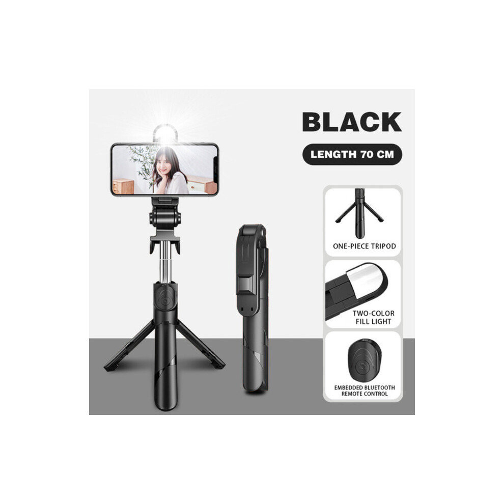 (A- Selfie Stick 3) Bluetooth Selfie Stick 360 Degree Mini Tripod Extendable Monopod With Fill Remote Shutter For Ios Android Phone Camera Black/Light 4855008111212