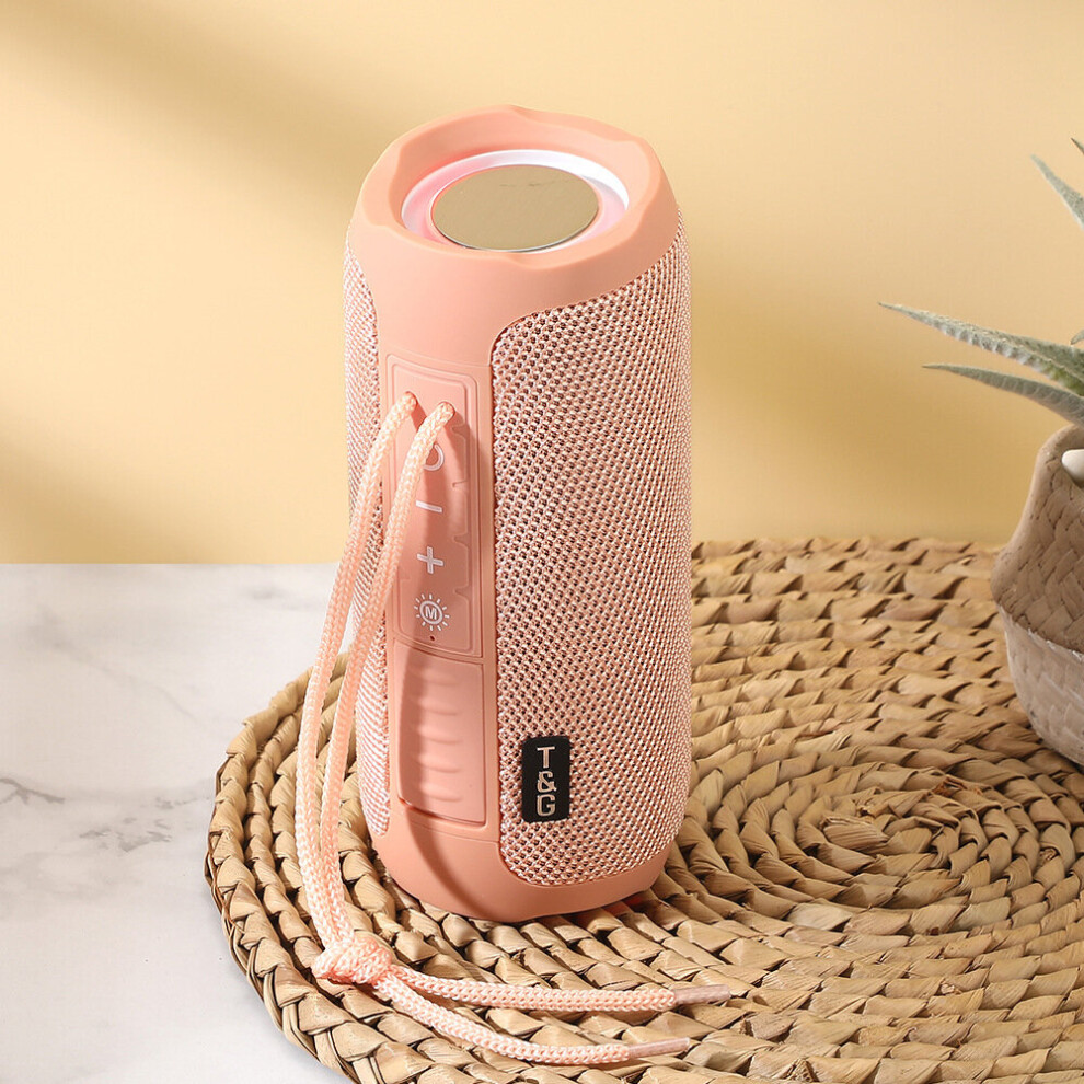 (A- ) Bluetooth-Compatible Speaker Colorful Stereo Speakers Portable Subwoofer Wireless Soundbar Outdoor Bass Boombox U Fm Radio Pink/Light 4855059756813