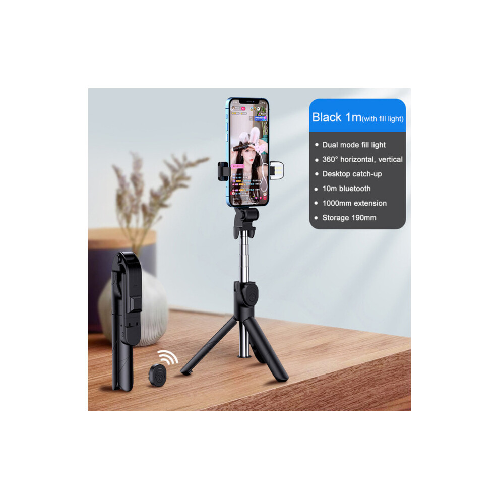 (A-G) Bluetooth Selfie Stick 360 Degree Mini Tripod Extendable Monopod With Fill Remote Shutter For Ios Android Phone Camera Light 4852056945431