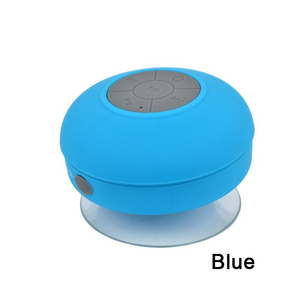 (A-) Mini Portable Subwoofer Shower Wireless Waterproof Tooth Speaker Handsfree Receive Call Music Suction Mic For Iphone Samsung Blue 4851195407404