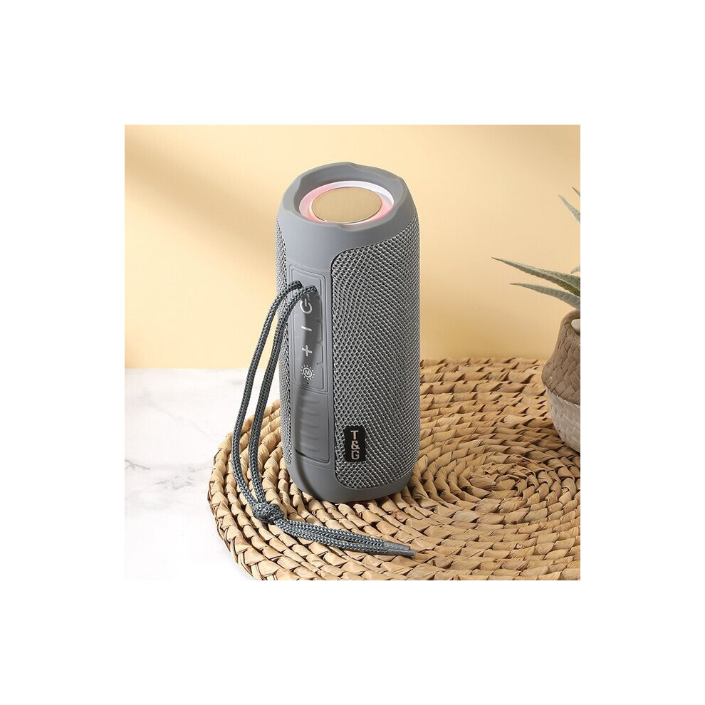 (A- ) Bluetooth-Compatible Speaker Colorful Stereo Speakers Portable Subwoofer Wireless Soundbar Outdoor Bass Boombox U Fm Radio Gray/Light 4855059756806