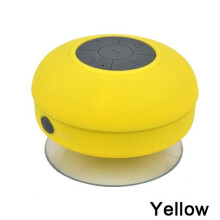 (a-Yellow) Mini Portable Subwoofer Shower Wireless Waterproof Bluetooth Speaker Handsfree Receive Call Music Suction Mic For iPhone Samsung