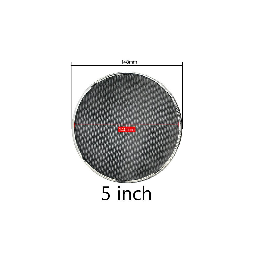 (A-5Inch) Ghxamp 2Pcs 1 Inch 2 Inch 6.5 Inch Speaker Grill Mesh Enclosure Car Loudspeaker Protective Cover Tweeter Net Spray Silver/Black 4851195392045