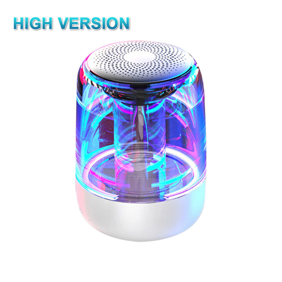 (A-High Version ) C7 Portable Tooth 5.0 Speaker Transparent Led Luminous Subwoofer T-Ws 6D Surround Hifi Stereo Cool Audio For Mobile Phone White/Blue 4851195405424