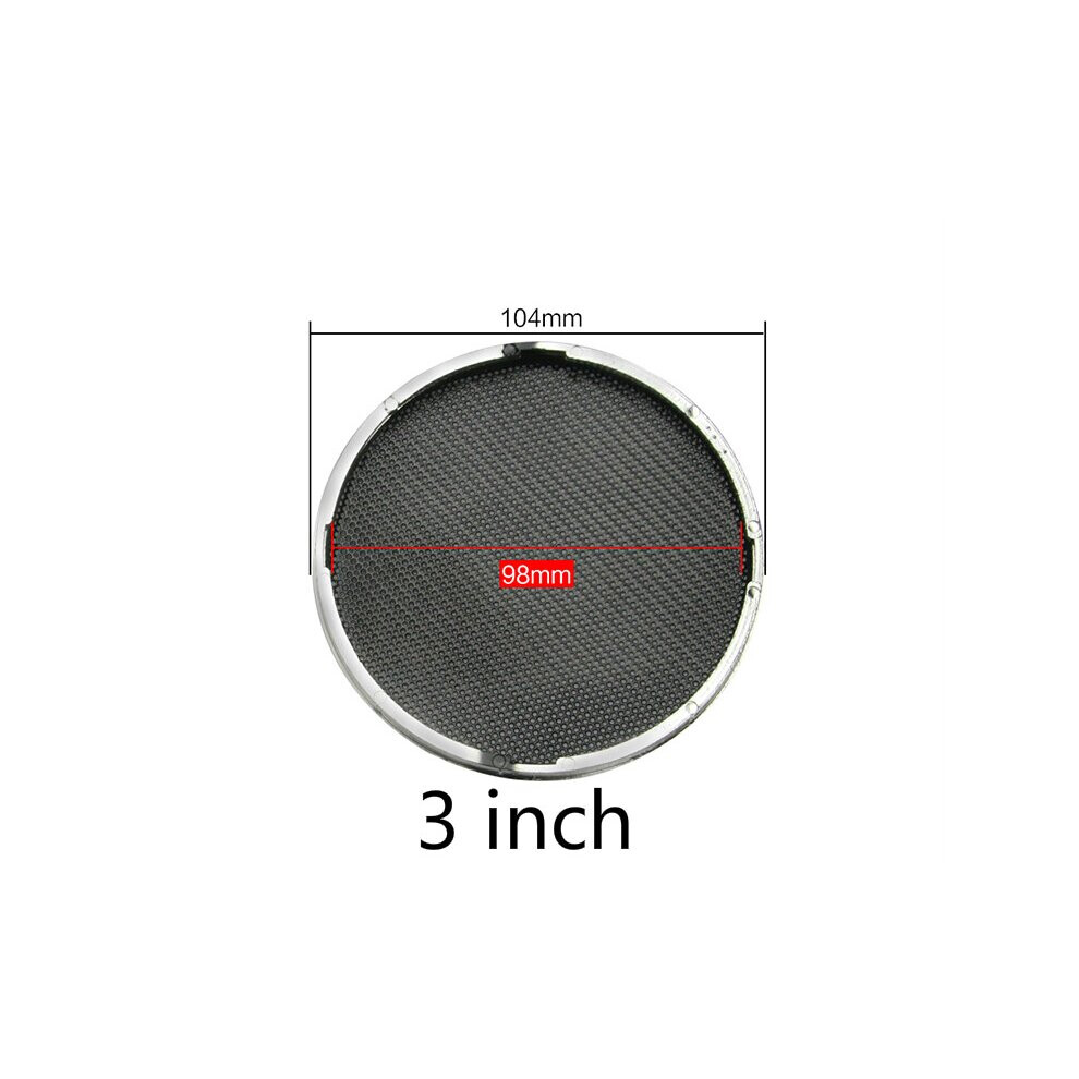 (A-3Inch) Ghxamp 2Pcs 1 Inch 2 Inch 6.5 Inch Speaker Grill Mesh Enclosure Car Loudspeaker Protective Cover Tweeter Net Spray Silver/Black 4851195392021