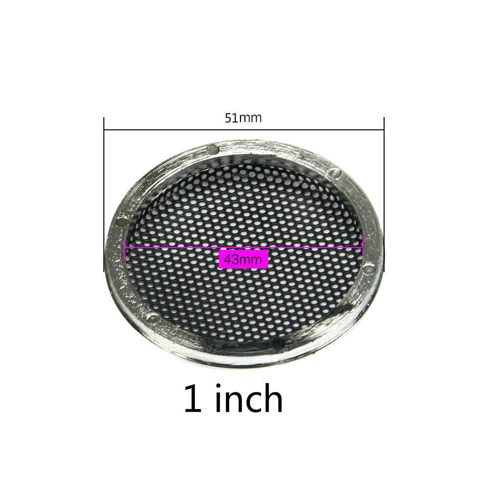 (A-1Inch) Ghxamp 2Pcs 1 Inch 2 Inch 6.5 Inch Speaker Grill Mesh Enclosure Car Loudspeaker Protective Cover Tweeter Net Spray Silver/Black 4851195391994