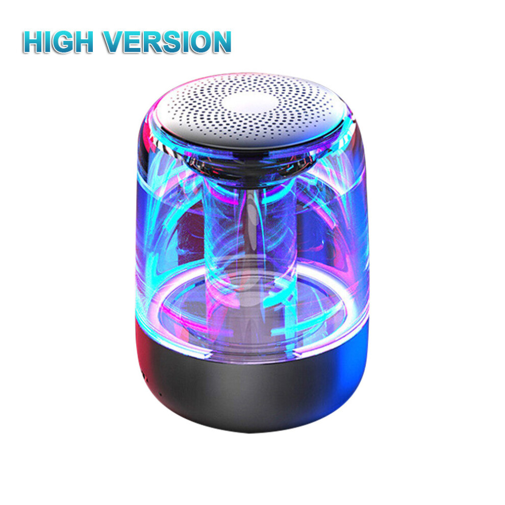 (A-High Version ) C7 Portable Tooth 5.0 Speaker Transparent Led Luminous Subwoofer T-Ws 6D Surround Hifi Stereo Cool Audio For Mobile Phone Black/Blue 4851195405400