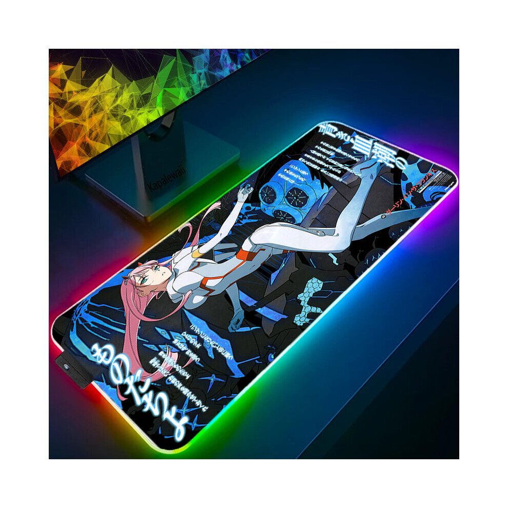 (A-Cn00032 (3) Rgb 250X350x3mm) Anime Mouse Pad Pc Gamer Rgb Computer Laptop Led Keyboard Mouse Mat Xxl Luminous Large Mousepad Zero Two Keyboard Des 4855357920091
