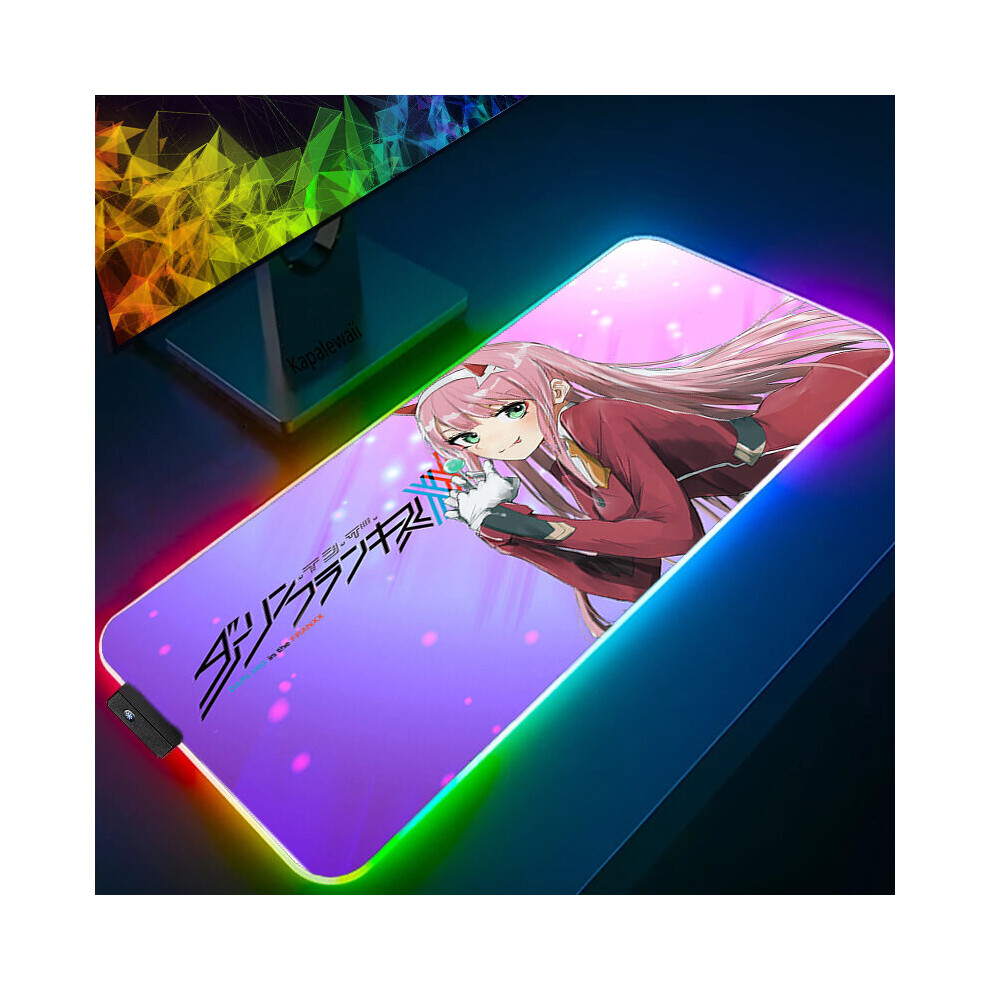 (A-Cn02365 (8) Rgb 300X700x4mm) Anime Mouse Pad Pc Gamer Rgb Computer Laptop Led Keyboard Mouse Mat Xxl Luminous Large Mousepad Zero Two Keyboard Desk 4855357920862