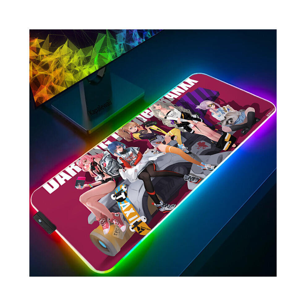 (A-Cn02365 (9) Rgb 300X700x4mm) Anime Mouse Pad Pc Gamer Rgb Computer Laptop Led Keyboard Mouse Mat Xxl Luminous Large Mousepad Zero Two Keyboard Desk 4855357920985