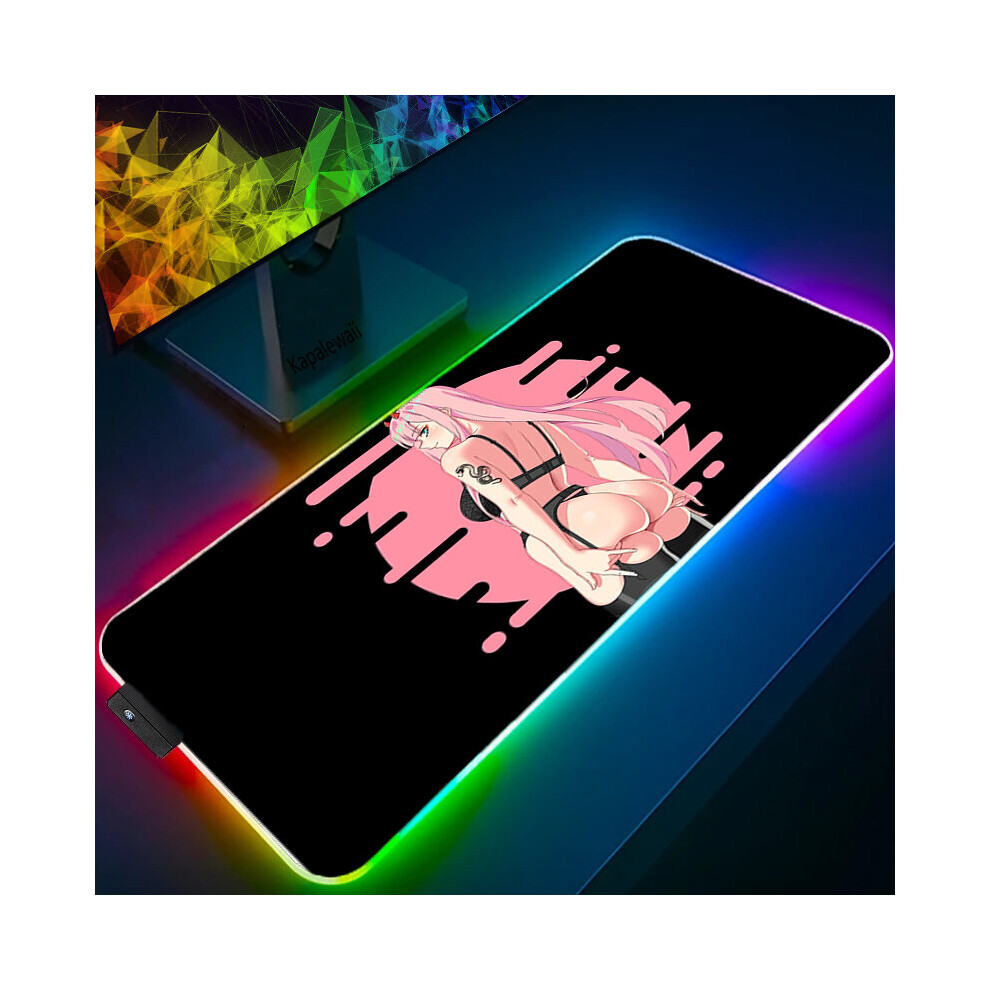 (A-Zero1001 Rgb 300X600x3mm) Anime Mouse Pad Pc Gamer Rgb Computer Laptop Led Keyboard Mouse Mat Xxl Luminous Large Mousepad Zero Two Keyboard Desk Ma 4855357922286