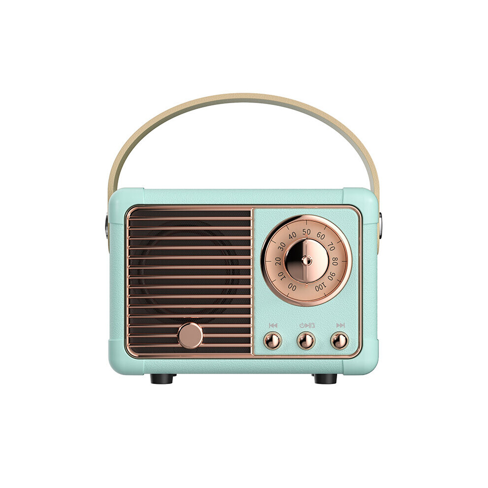 (A-) Retro Tooth Speaker H2 Classical Retro Music Player Sound Stereo Portable Decoration Mini Speakers Travel Music Player Blue 4851195392298