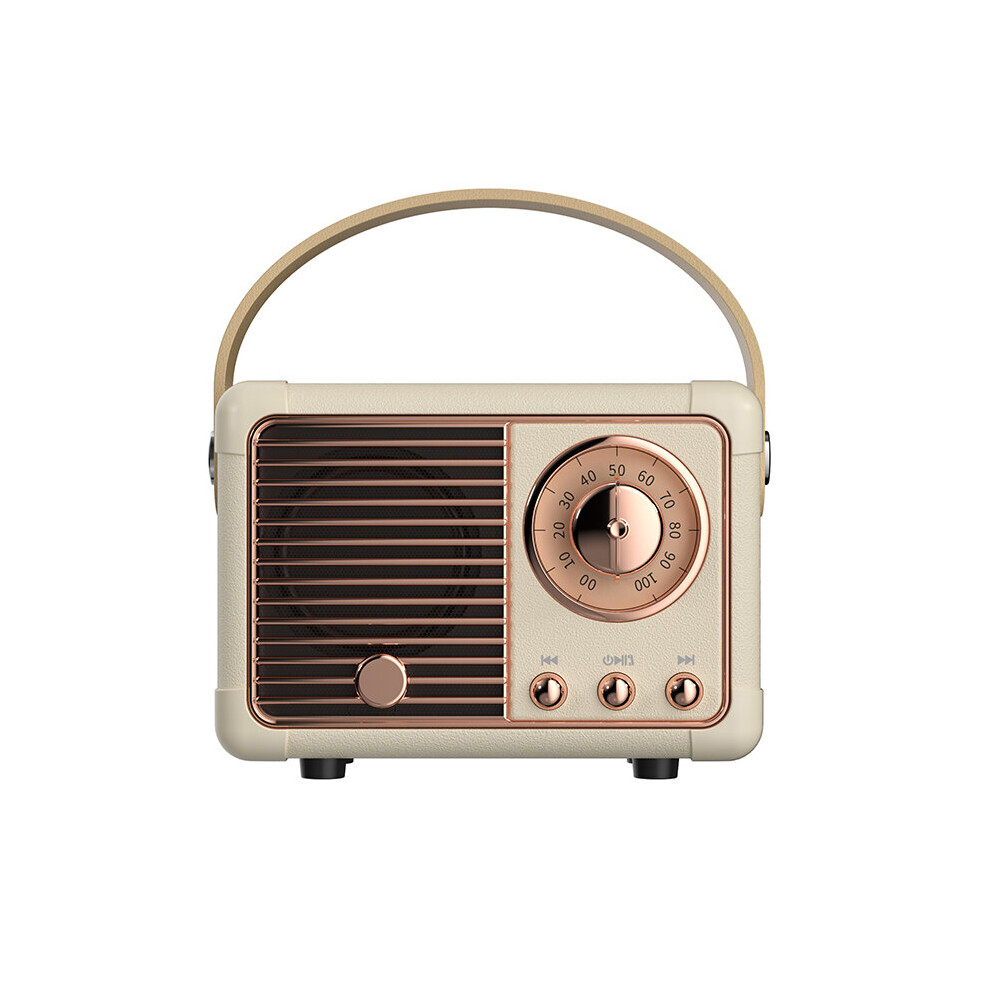 (A-) Retro Bluetooth Speaker H2 Classical Retro Music Player Sound Stereo Portable Decoration Mini Speakers Travel Music Player Yellow 4851195392328