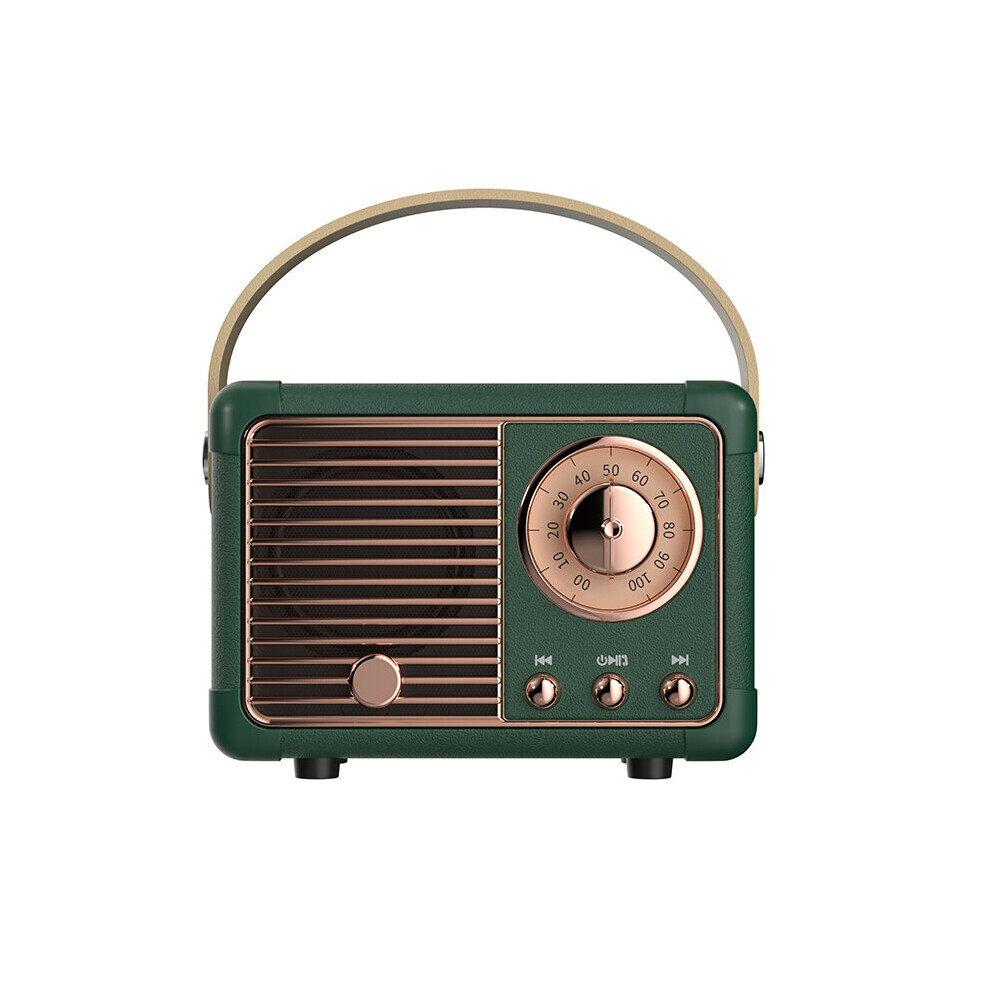 (A-) Retro Bluetooth Speaker H2 Classical Retro Music Player Sound Stereo Portable Decoration Mini Speakers Travel Music Player Green 4851195392304