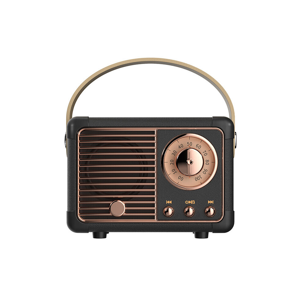 (A-) Retro Bluetooth Speaker H2 Classical Retro Music Player Sound Stereo Portable Decoration Mini Speakers Travel Music Player Black 4851195392274