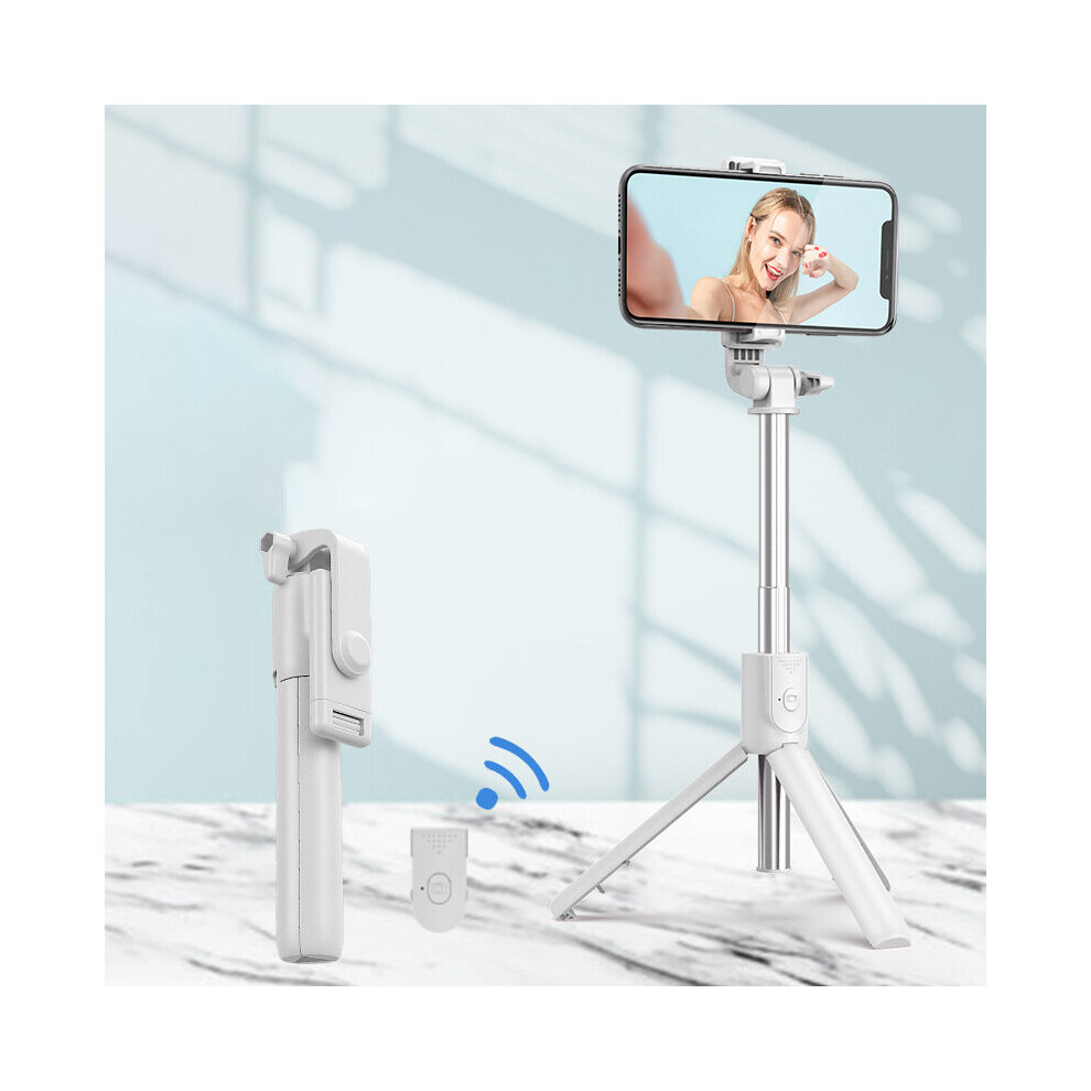 (A-) Bluetooth Wireless Extendable Selfie Stick With Fill Remote Shutter Tripod For Phone For Ios Android Phone Live Broadcast White/Light 4852056948128