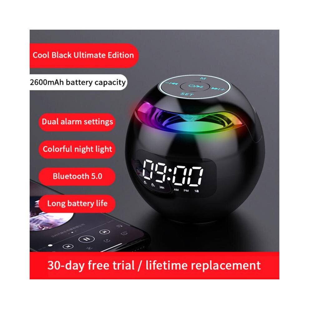 (A-) 2500Mah Alarm Clock Long Standby Subwoofer Wireless Speaker High Sound Quality Bluetooth Speaker Loudspeaker Pink 4855059759579