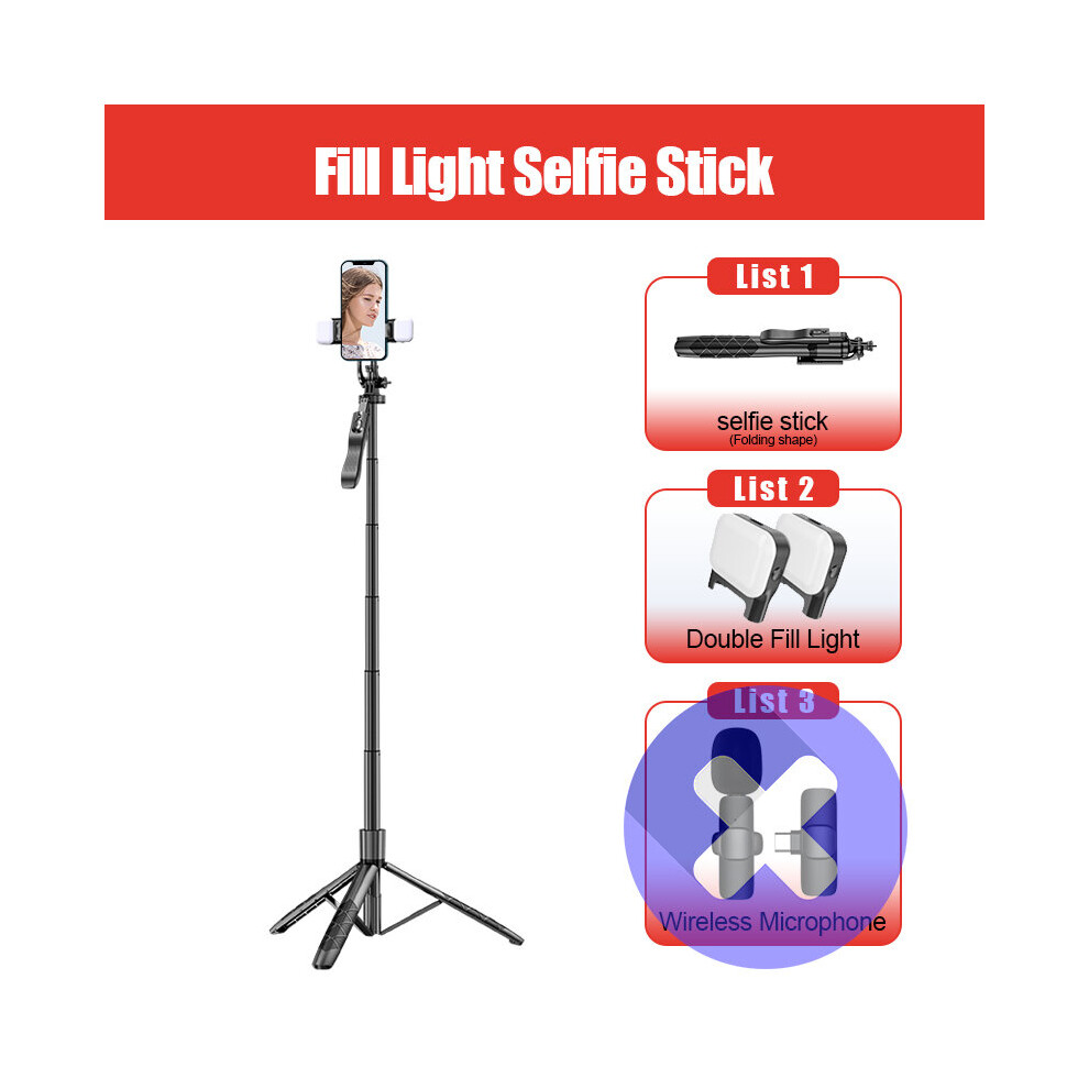 (A-Option 03 Two ) Fangtuosi 2022 New 1530Mm Wireless Selfie Stick Tripod Stand Foldable Monopod For Gopro Action Cameras Smartphones Shooting Li Light 4855008105532