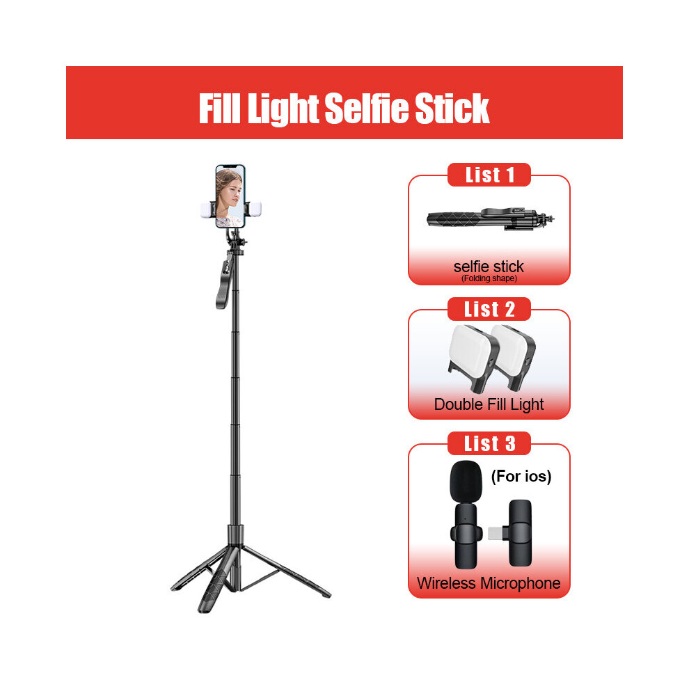(A-Option 01 Two ) Fangtuosi 2022 New 1530Mm Wireless Selfie Stick Tripod Stand Foldable Monopod For Gopro Action Cameras Smartphones Shooting Li Light 4855008105501