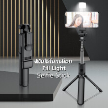 (a-With Light) FGCLSY Wireless Bluetooth Selfie Stick For Mobile phone 360 Degree Stand Mini Tripod For iphone Smartphones Live