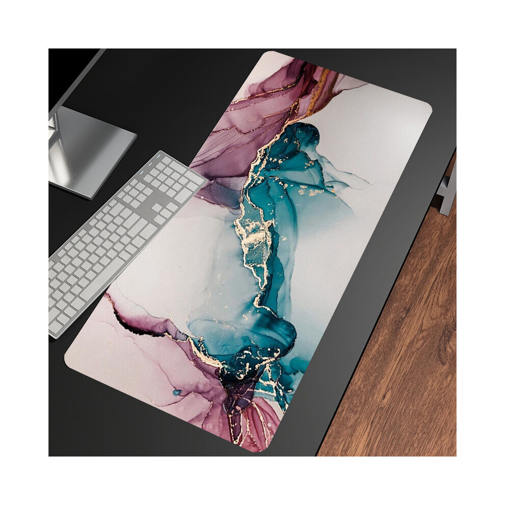 (A-Colorful Marble (4) 600X350x2mm) Mouse Pad Marble Large Gamer Mousepad Keyboard Mat Xxxl Mouse Mats 31.4X11.8in Rubber Desk Pad Design Desk Rug 4855357786178