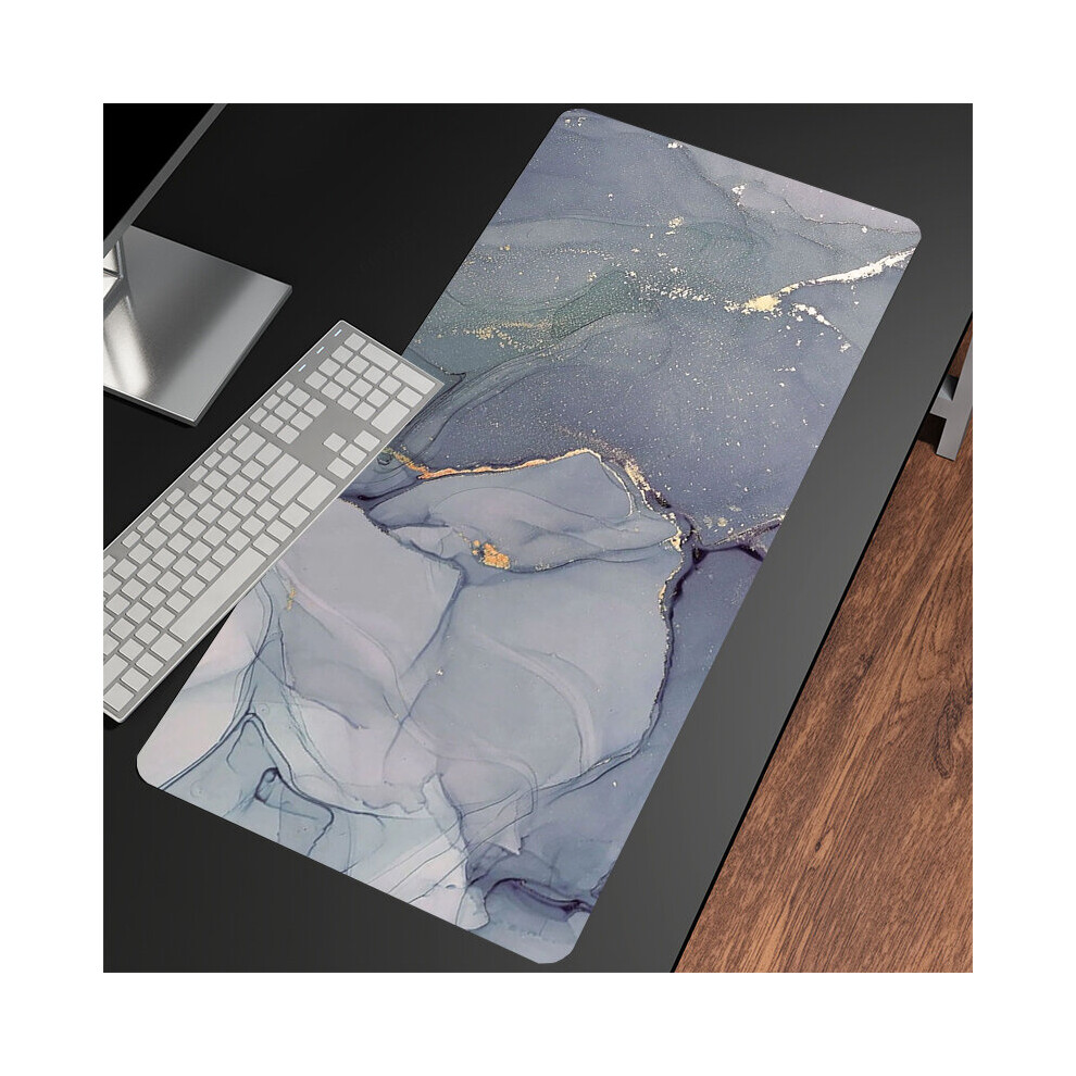 (A-Colorful Marble (5) 600X350x2mm) Mouse Pad Marble Large Gamer Mousepad Keyboard Mat Xxxl Mouse Mats 31.4X11.8in Rubber Desk Pad Design Desk Rug 4855357786345