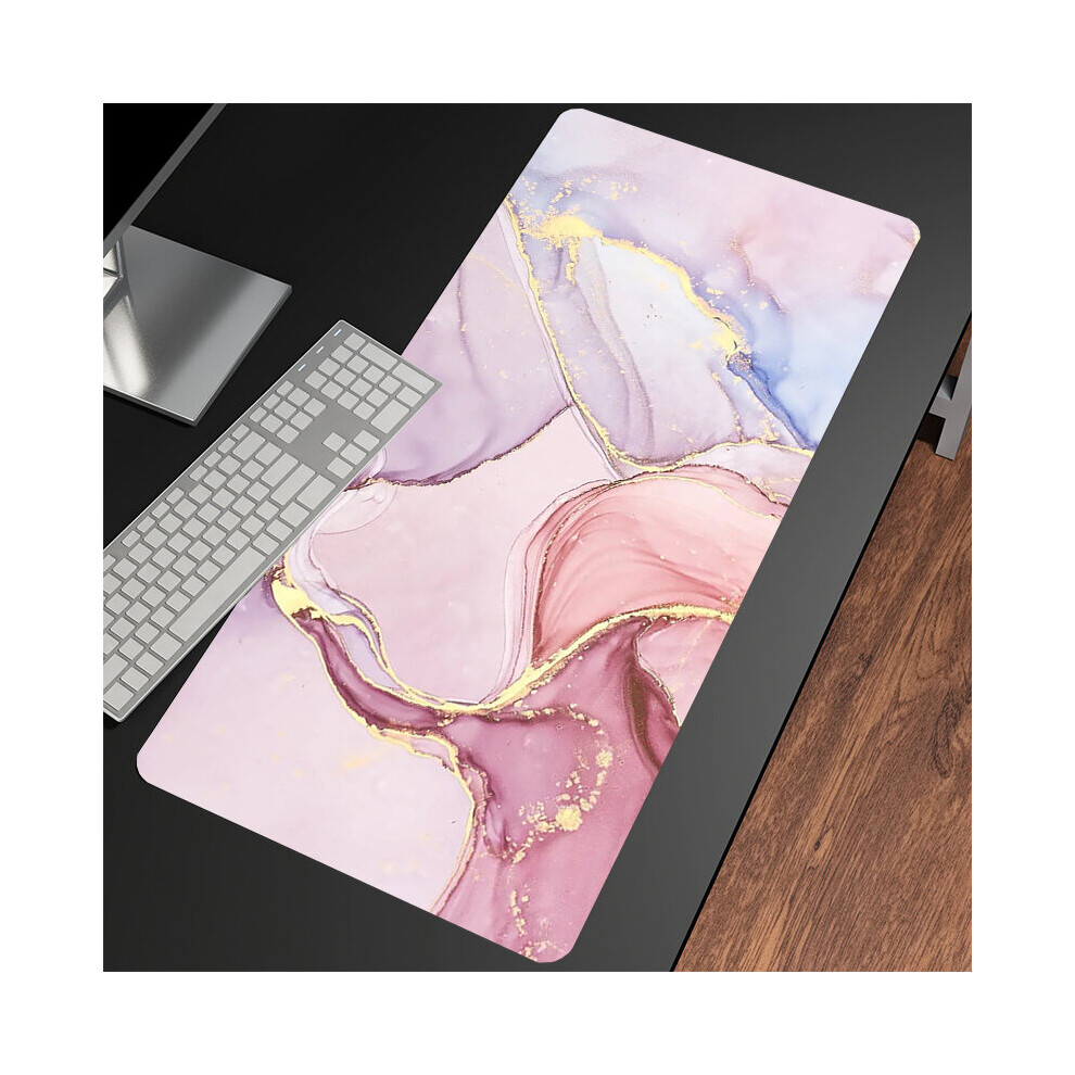 (A-Colorful Marble (1) 800X400x3mm) Mouse Pad Marble Large Gamer Mousepad Keyboard Mat Xxxl Mouse Mats 31.4X11.8in Rubber Desk Pad Design Desk Rug 4855357785751