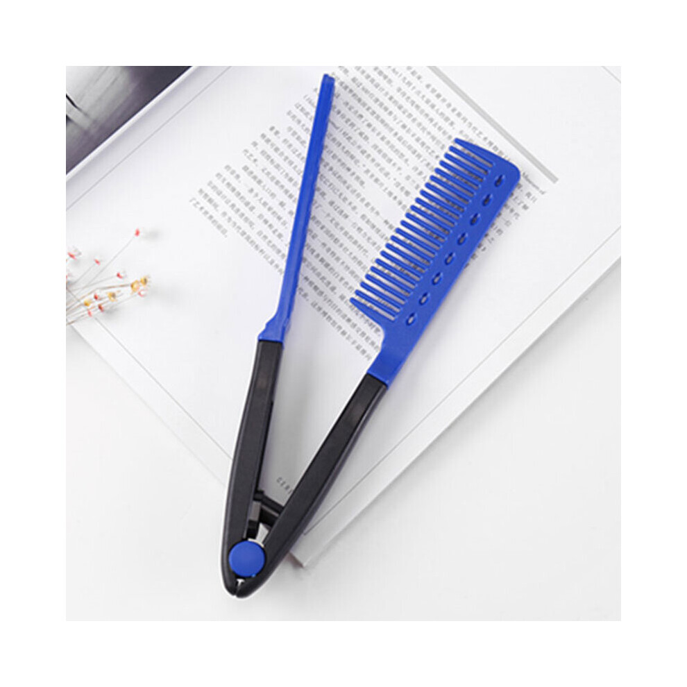 Dechoicelife Unisex Blue (A-) Fashion Hair Combs V Type Hair Straightener Comb Diy Salon Haircut Hairdressing Styling Tool Anti-Static Combs Brush Styling