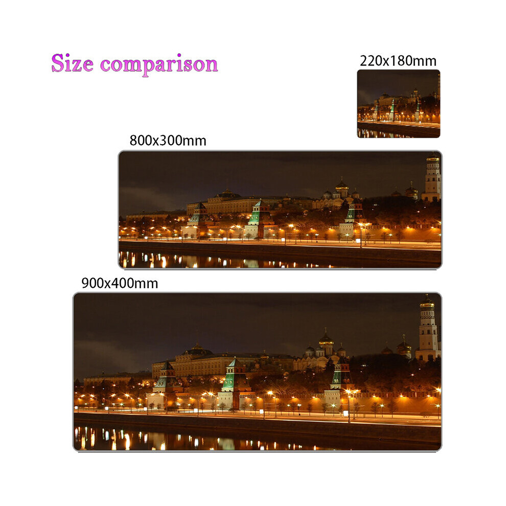 (A-(3) 300X600x2mm) The Kremlin Moscow Gaming Mouse Pad Professional Esports Game Players Speed Lock Edge Rubber Game Desk Mousepad Keyboard Mat 4855358046714