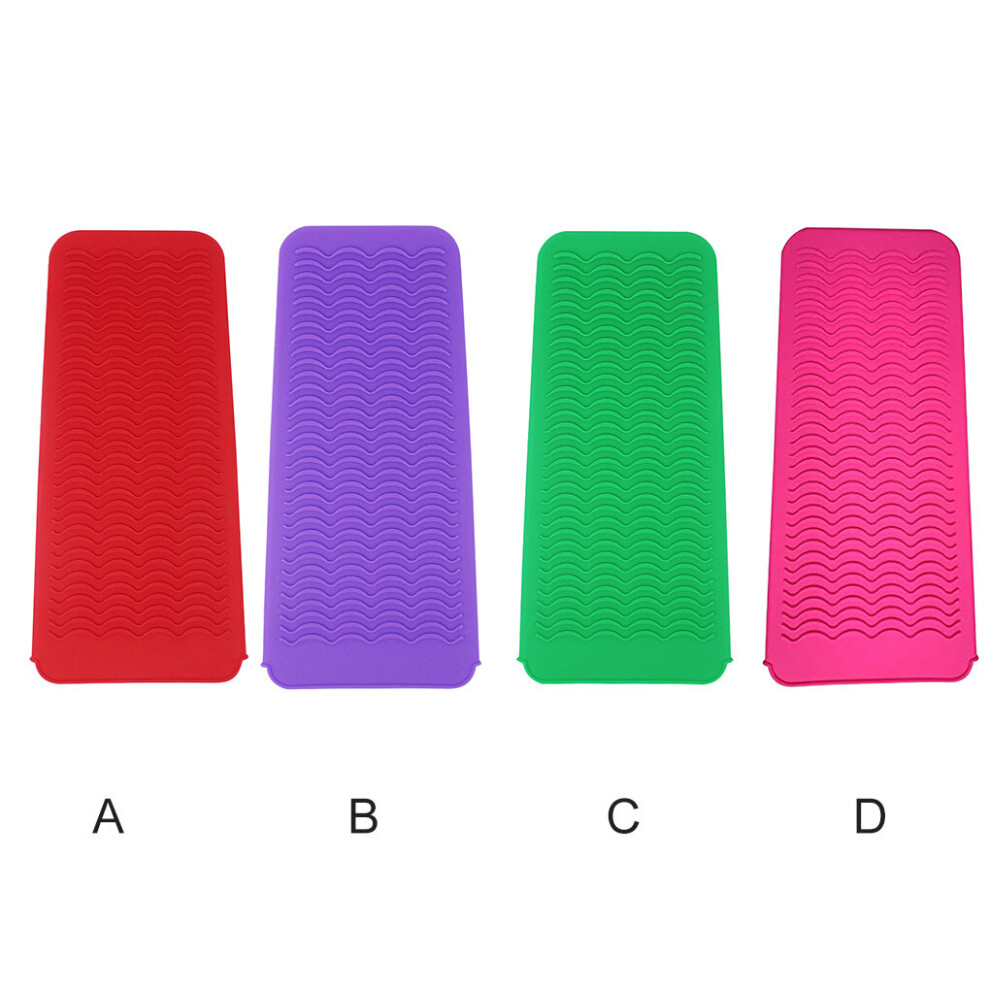 Dechoicelife (A-Red) Curler Silicone Mat Heat Resistant Curling Iron Pouch Hair Straightener Pad Hot Hair Tool Red