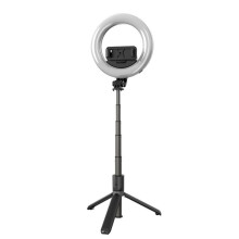 (a-L07) Tripod Selfie Stick With Gimbal Stabilizer For Phone Camera Smartphone Mobile Cell Holder Stand LED Ring Light Bluetooth Monopod