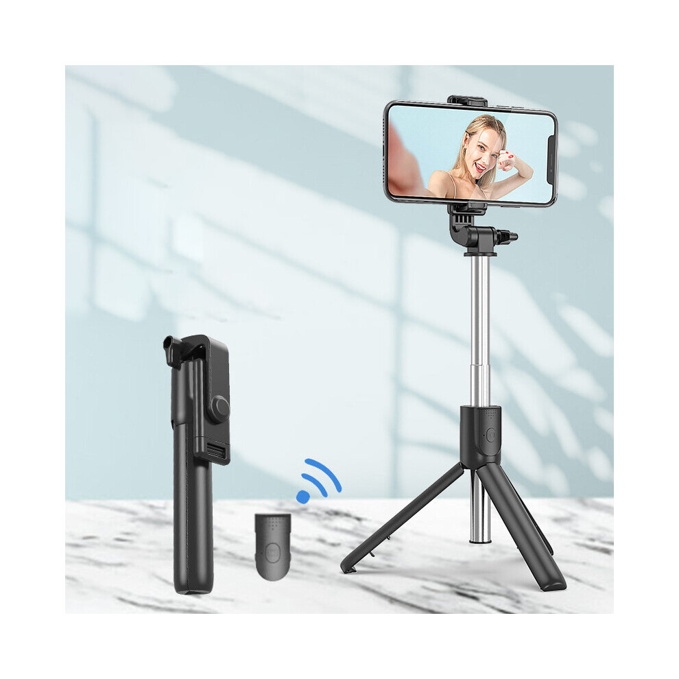 (A-) Bluetooth Wireless Selfie Stick Mini Tripod Extendable With Fill Remote Shutter For Ios Android Phone Live Broadcast Black/Light 4852056943307