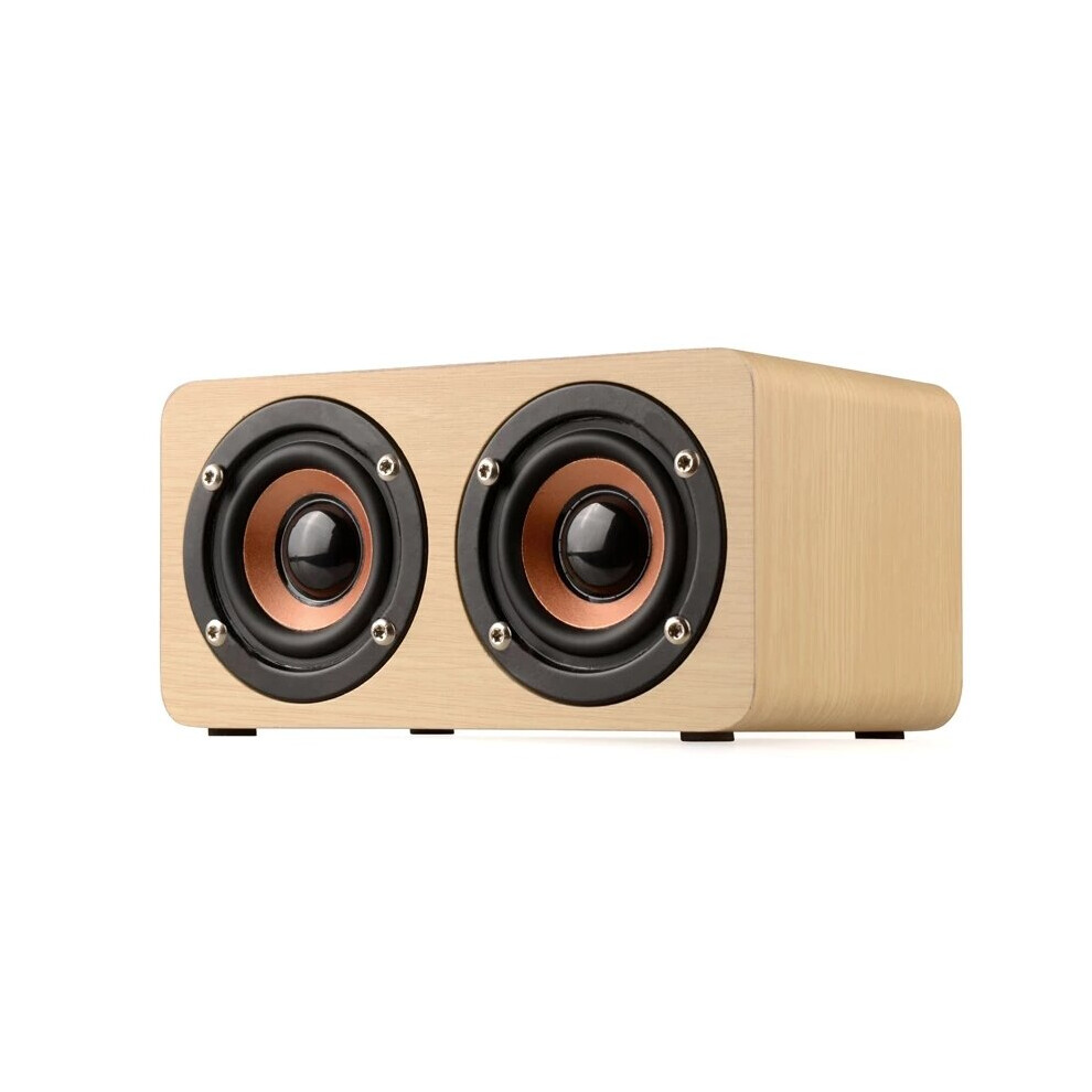 (A-Wooden) Wooden Bluetooth Speaker Portable Stereo Hifi Speakers Tf Play Hand Free Call Aux Input Super Bass Loudspeaker Dual Subwoofer 4855059758411