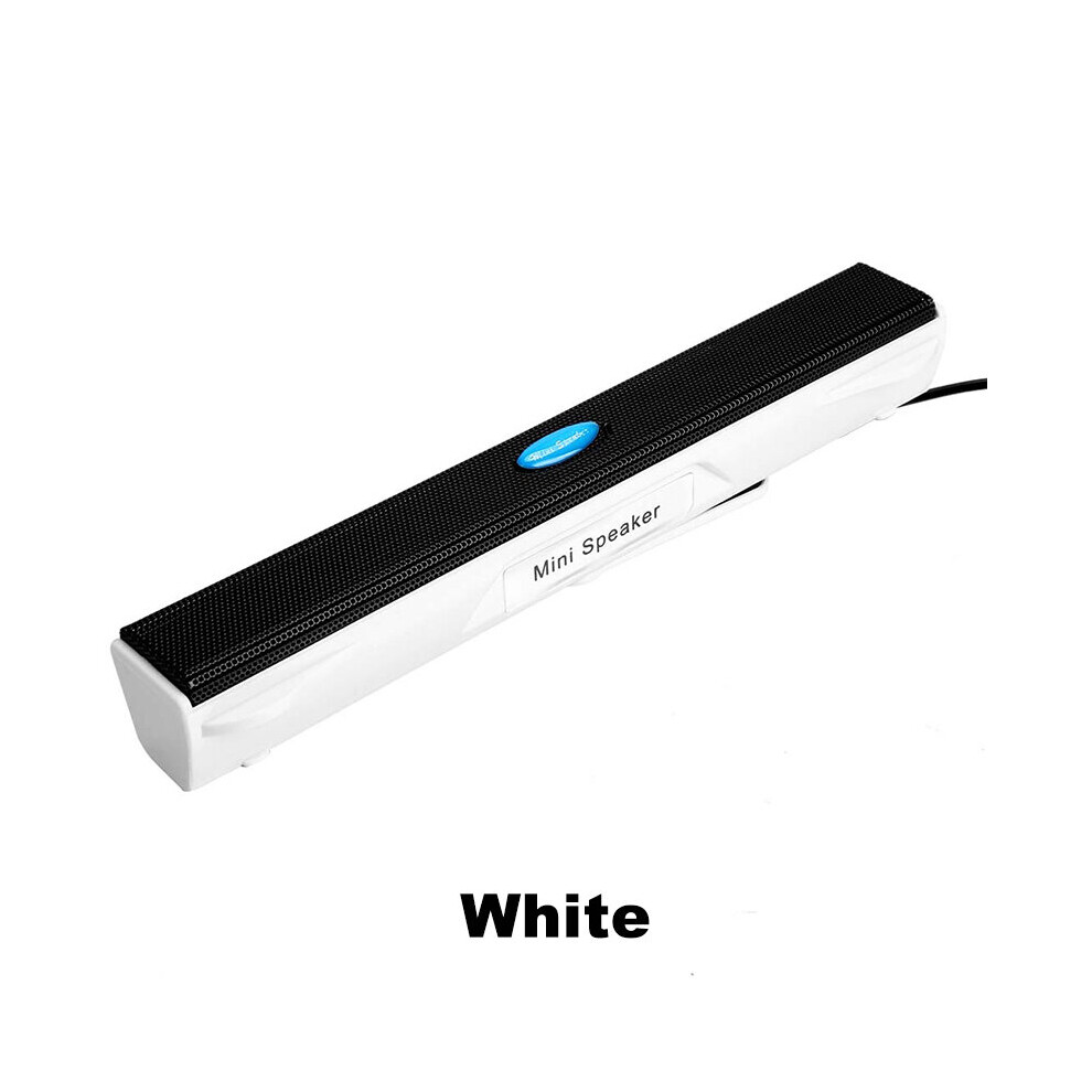 (A-) Portable Laptop/Computer/Pc Speaker Amplifier Loudspeaker Usb Soundbar Sound Bar Stick Music Player Speakers For Notebook Tablet White 4851195383067