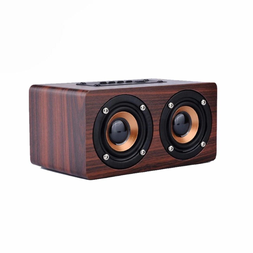 (A-) Wooden Bluetooth Speaker Portable Stereo Hifi Speakers Tf Play Hand Free Call Aux Input Super Bass Loudspeaker Dual Subwoofer Brown 4855059758398