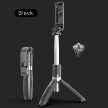 (a-Black no light) Selfie Stick With Tripod Gimbal Stabilizer Action Camera LED Light For Mobile Phone Stand Holder Smartphone Bluetooth Monopod