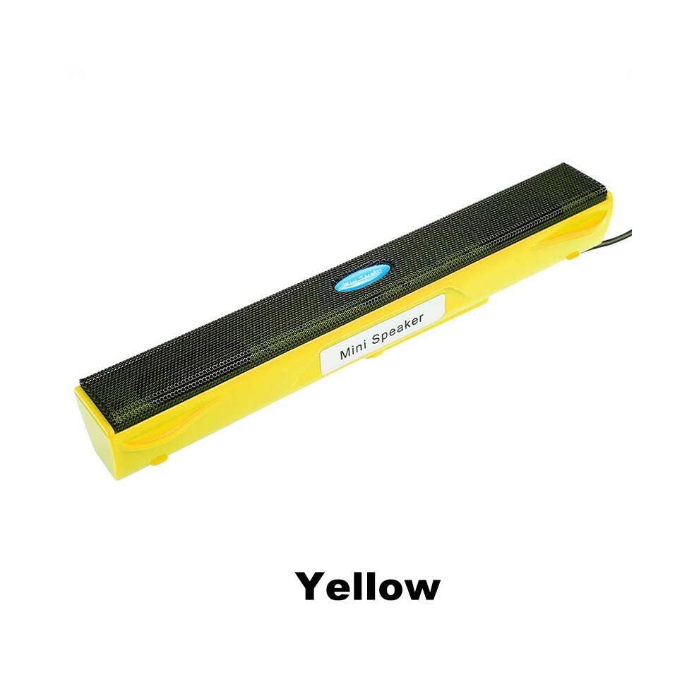 (A-) Portable Laptop/Computer/Pc Speaker Amplifier Loudspeaker Usb Soundbar Sound Bar Stick Music Player Speakers For Notebook Tablet Yellow 4851195383074
