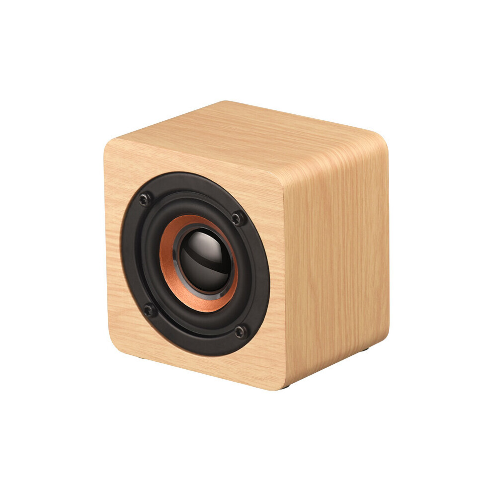 (A-) Q1 3W Wooden Mini Wireless 4.2 Speaker With 10M Connection Distance For Smartphone / Pc Yellow 4851195404236
