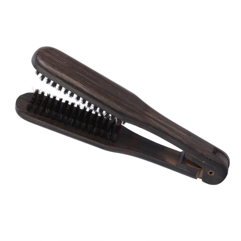 Dechoicelife Unisex Professional Hairdressing Comb Double Brushes Wooden Anti-Static Hair Straightener Tool