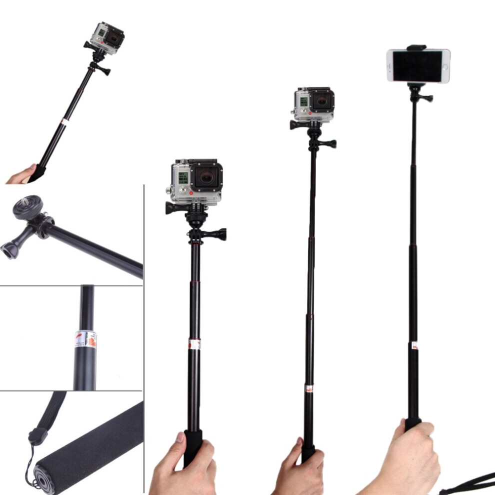 Telescoping Extendable Pole Handheld Tripod Mount Selfie Stick For Gopro Hero 2 / 3 Sports Camera Accessories 4855008107413