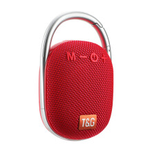 (a-Red) TG321 Portable Bluetooth Speaker IPX7 Waterproof Wireless Mini Column Outdoor Subwoofer Speakers with Hook Dustproof FM TF USB