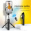 (a-K10 White) Wireless Bluetooth Selfie Stick Foldable Mini Tripod with Remote Control for IOS Android Phone Stand Cellephone Tripod 5