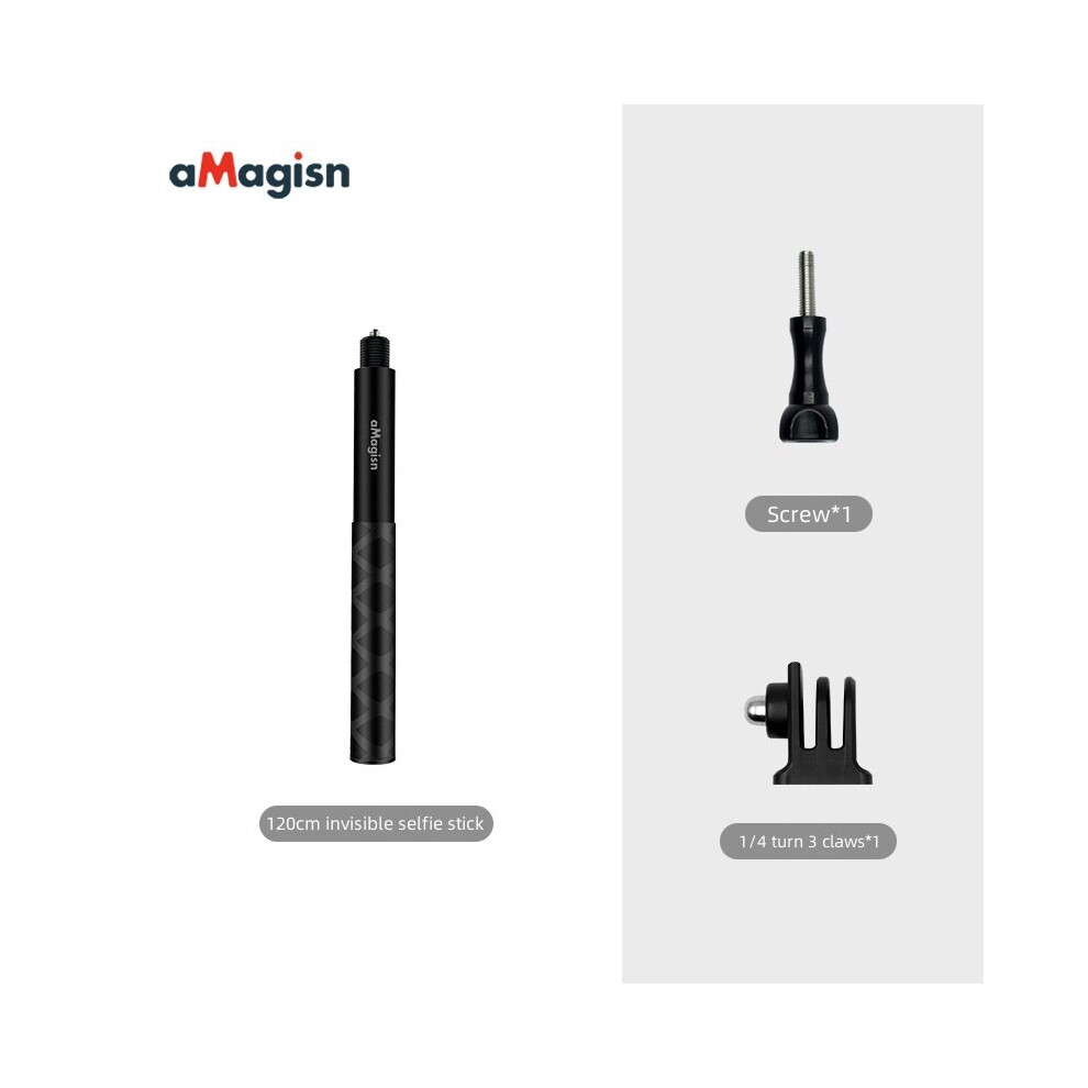 (A-1.2M A Set) 70Cm/1.2M/3M Straight Pull Invisible Selfie Stick For Insta360/Gopro/Dji Action Camera Portable Handheld Extension Pole 4855008108908