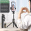 (a-K10 White) Wireless Bluetooth Selfie Stick Foldable Mini Tripod with Remote Control for IOS Android Phone Stand Cellephone Tripod 2