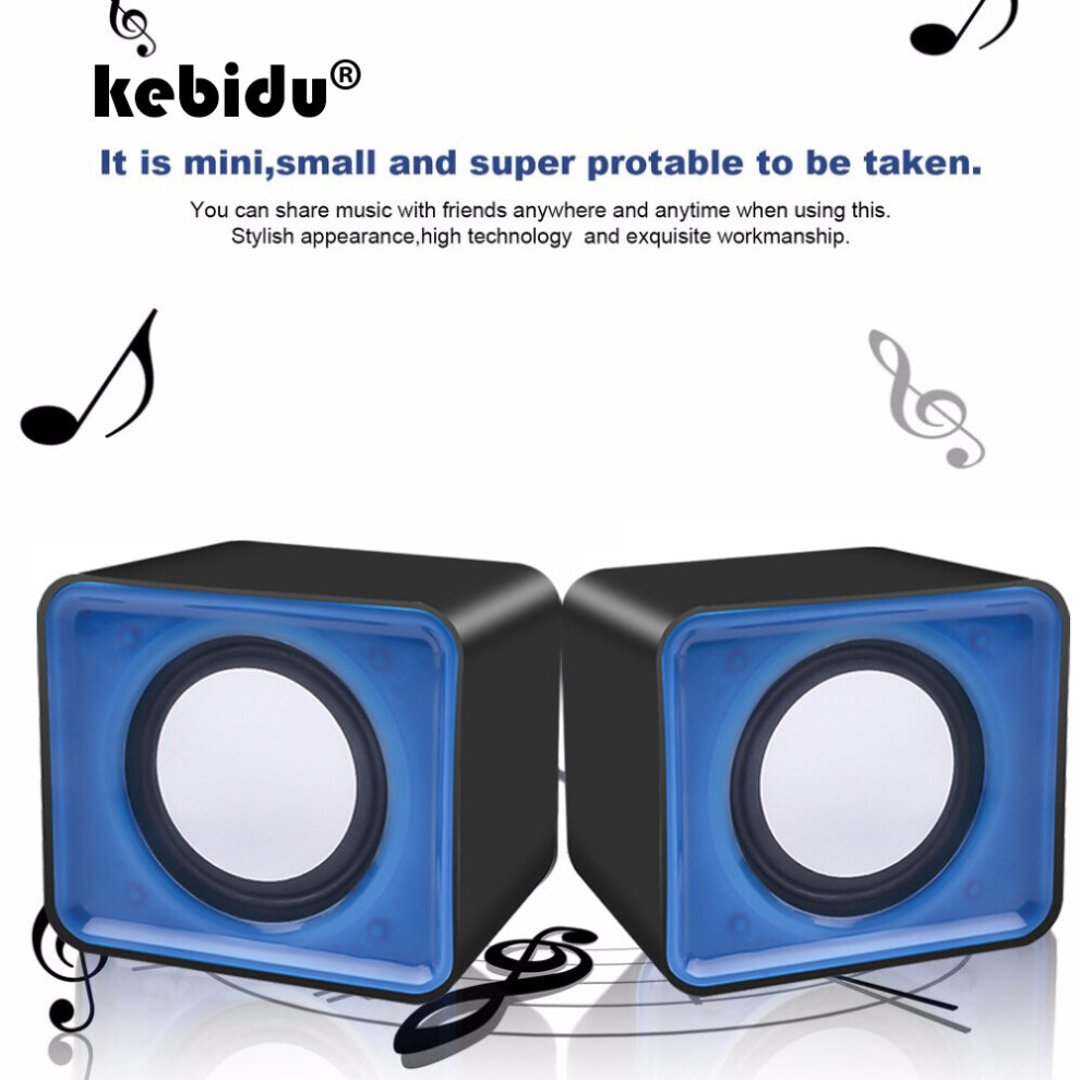 Kebidu Universal Usb 2.0 Music Speaker 3.5Mm Pulg Mini Music Stereo Speakers For Multimedia Desktop Computer Notebook 4851195385894